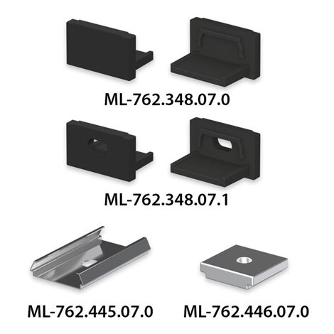 ML-761.368.07.2 Přisazený hliníkový profil černý PDA 15x9mm včetně mléčného difuzoru 2m 7