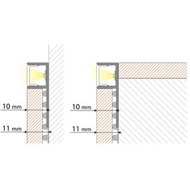 ML-761.370.43.2 Hliníkový profil pro obklady a dlažbu černý DP 33x11mm včetně černého difuzoru 2m