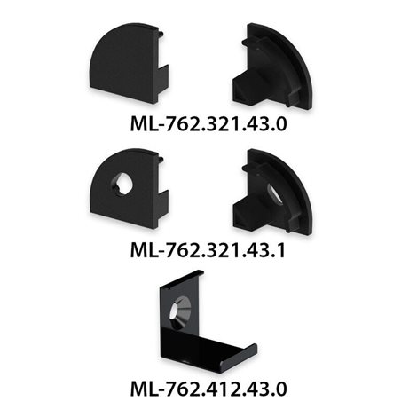 ML-761.393.43.3 Rohový hliníkový profil černý RF 16x16mm včetně mléčného difuzoru 3 m 3