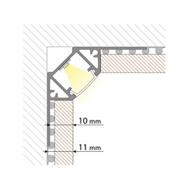 ML-761.431.05.2 Hliníkový profil pro obklady a dlažbu DF 61x24 mm bez difuzoru 2 m