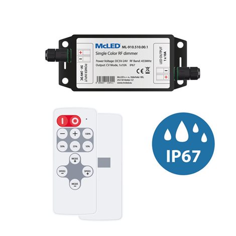 ML-910.510.00.1 Sada RF Nano pro jednobarevné LED pásky, 1 zóna, ovladač + přijímač, max. 10A, černý 2