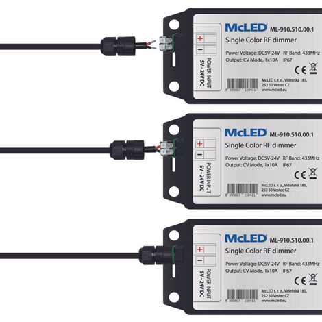 ML-910.510.00.1 Sada RF Nano pro jednobarevné LED pásky, 1 zóna, ovladač + přijímač, max. 10A, černý 1