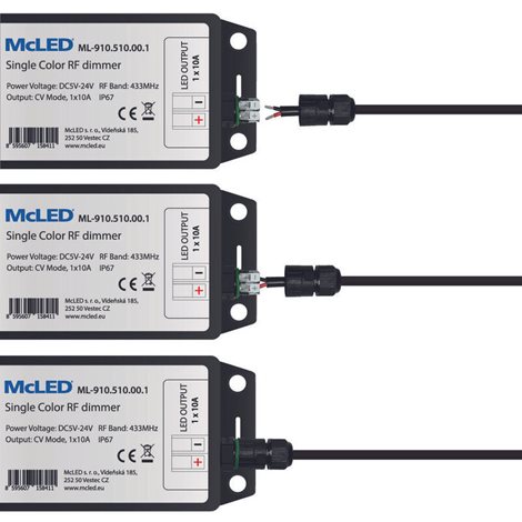 ML-910.510.00.1 Sada RF Nano pro jednobarevné LED pásky, 1 zóna, ovladač + přijímač, max. 10A, černý 8