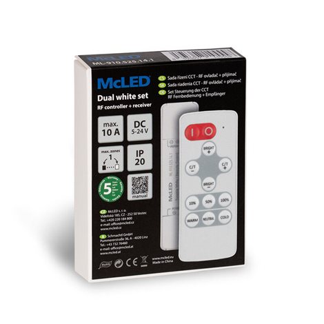 ML-910.525.14.1 Sada RF Nano pro dual white LED pásky, 1 zóna, ovladač + přijímač, max. 10A, bílý 6