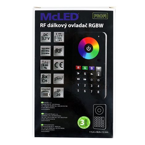 ML-910.545.22.0 RF ovladač - RGBW, 8 zón 2