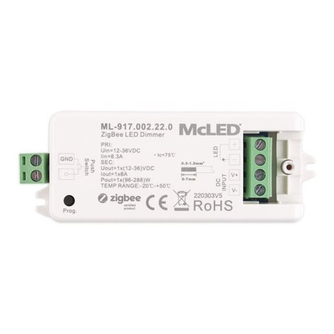 ML-917.002.22.0 ZigBee přijímač - řízení jasu, 1 kanál, max. 8A, 12-36V 4