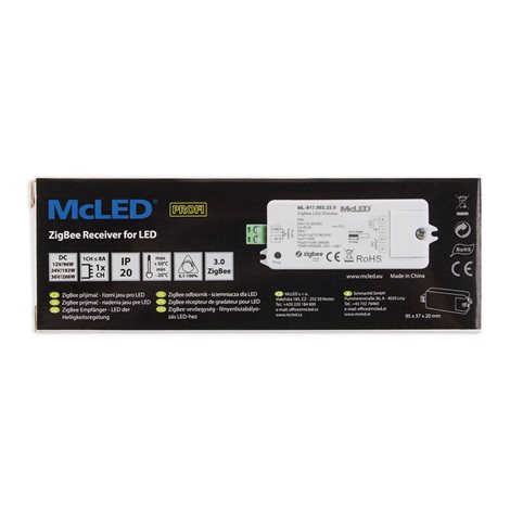 ML-917.002.22.0 ZigBee přijímač - řízení jasu, 1 kanál, max. 8A, 12-36V 7