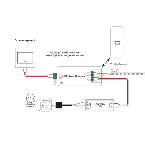 ML-917.002.22.0 ZigBee přijímač - řízení jasu, 1 kanál, max. 8A, 12-36V 5