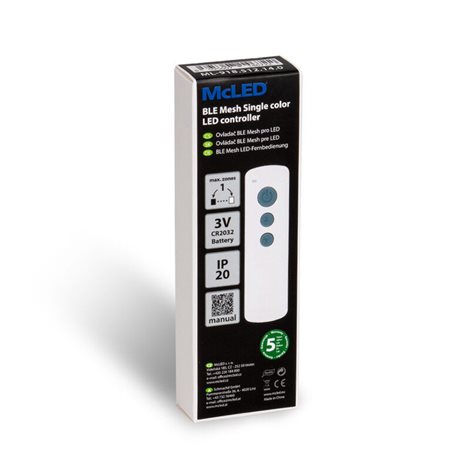 ML-918.512.14.0 BLE Mesh ovladač pro jednobarevné pásky, 1 zóna 1