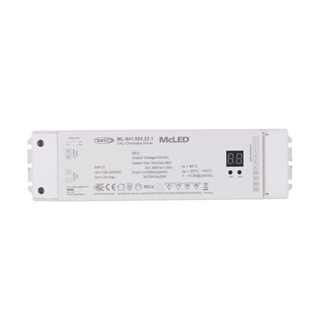 ML-941.003.22.1 Napájecí zdroj 100W, DC24V/4,16A, IP20, řízení DALI a tlačítko 3