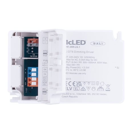 ML-941.009.22.1 Stmívatelný DALI driver 65W, 500-1500mA, 6-54VDC 6