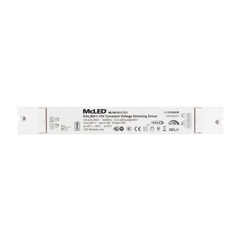 ML-941.011.75.1 Napájecí zdroj 75W, DC24V/3,12A, IP20, řízení DALI, 0/1-10V a tlačítko 4