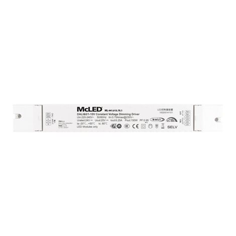 ML-941.013.75.1 Napájecí zdroj 150W, DC24V/6,25A, IP20, řízení DALI, 0/1-10V a tlačítko 4