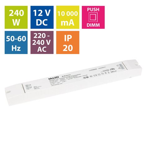 ML-941.014.75.1 Napájecí zdroj 240W, DC24V/10A, IP20, řízení DALI, 0/1-10V a tlačítko 3