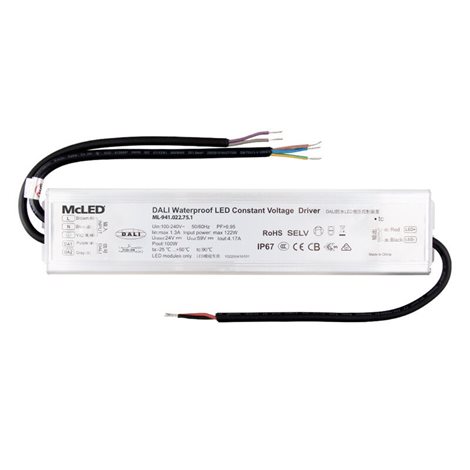 ML-941.022.75.1 Napájecí zdroj 100W, DC24V/4,17A, IP67, řízení DALI a tlačítko 5