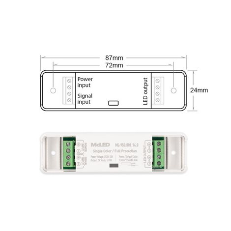 ML-950.001.14.0 Zesilovač signálu Nano pro jednobarevné LED pásky, 1x 10A, 5-24VDC, IP20 5