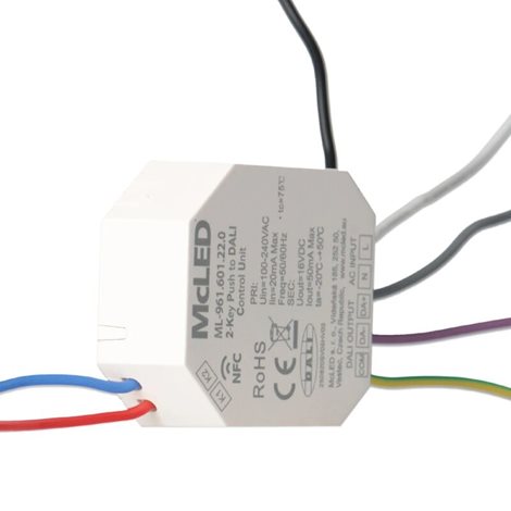 ML-961.601.22.0 Převodník tlačítko (push dim)/DALI, AC napájení 230V 4