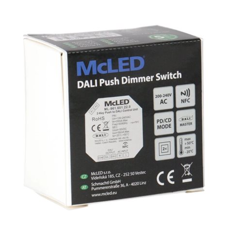 ML-961.601.22.0 Převodník tlačítko (push dim)/DALI, AC napájení 230V 8