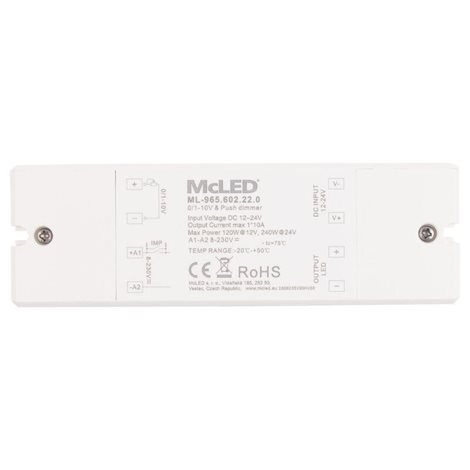 ML-965.602.22.0 Stmívač řízený 0-10V/push dim, 1x 10 A 3
