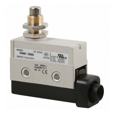 D4MC-5000 uzavřený spínač, plunžr s panelovou montáží, SPDT, 10A