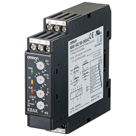 K8AK-AS1 24VAC/DC Monitorovací relé šířka 22,5mm, jednofázové