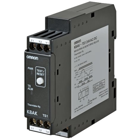 K8AK-TS1 24VAC/DC monitorovací relé šířka 22,5mm, monitorování teploty, 24 VAC/VDC, 1x SPDT