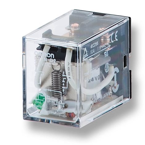 LY2N-D2 24DC relé, paticové provedení , 8-pin, DPDT, 10A, LED indikátor, RC člen