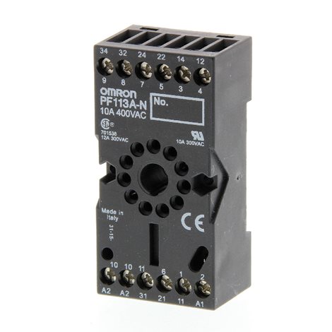 PF113A-N patice, montáž na DIN lištu/desku, 11-pin, šroubové svorkovnice (IEC/VDE)., reviz