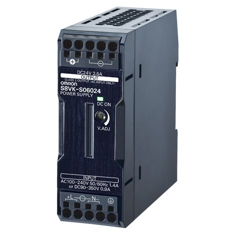 S8VK-S06024 zdroj napájení ve tvaru knihy, 60 W, 24VDC, 2.5A, montáž na DIN lištu, bešroub