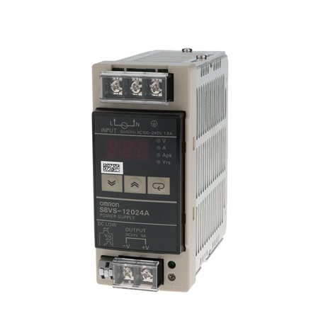 S8VS-12024A zdroj napájení, 120W, 100-240 VAC vstup, 24VDC 5A výstup, montáž na DIN lištu, 