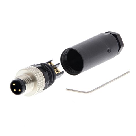 Y92EMM08PVC3SCONFL konektor, standardní metrický závit, male, velikost M8, materiál PVC, 3 póly