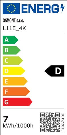 LED-1L11E700/IN-152P B 4K Průmyslové LED svítidlo s plastovým stínidlem 7W 860lm 4000K IP54II 5