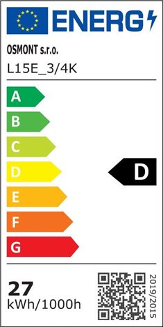 LED-1L15E500BT14/027 3/4K Přisazené LED svítidlo se stínidlem 19W 2100/2190lm 3000/4000K IP44 4