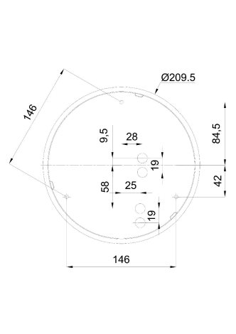IN-12BD12/023 Přisazené svítidlo se skleněným stínidlem 7W IP65II 2