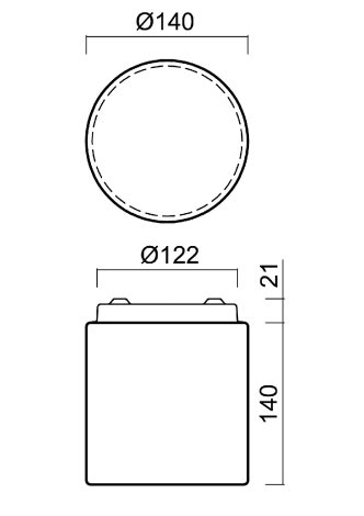 LED-1L10E350KN02/406 3K Přisazené LED svítidlo se skleněným stínidlem 5W 560lm 3000K IP44 7