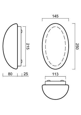 IN-12U1/121 Přisazené svítidlo se skleněným stínidlem 7W IP41 7