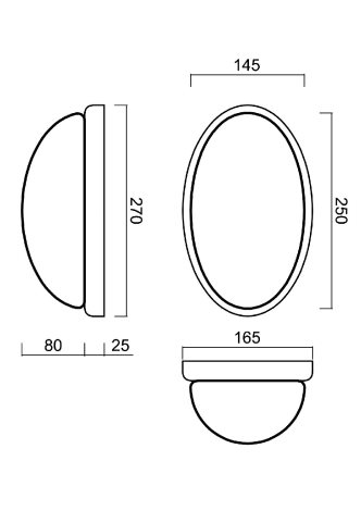 IN-12U1/121/S13 Přisazené svítidlo se skleněným stínidlem 7W IP41 5