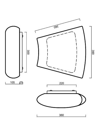 LED-1L35E700U21/421 4K Přisazené LED svítidlo se skleněným stínidlem 19W 2450lm 4000K IP41 7