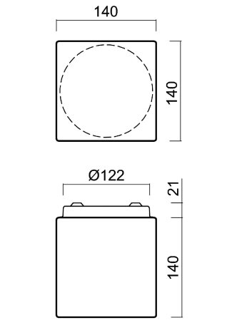 IN-12KN02/402 Přisazené svítidlo se skleněným stínidlem 7W IP44 4
