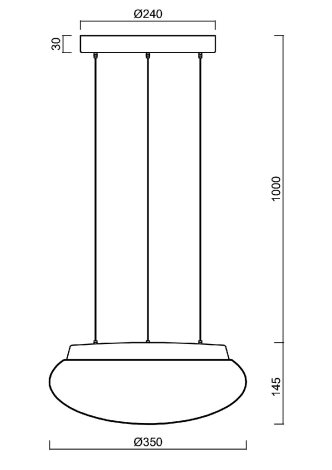 LED-1L14E700ZLE64/416/L100 B 3K Závěsné LED svítidlo se skleněným stínidlem 5