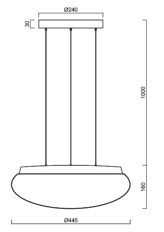 LED-1L16E500ZLE86/417/L100 B DALI 3K Závěsné LED svítidlo se skleněným stínid. 24W 2480lm 3000K IP40 3