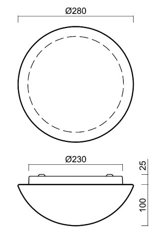 IN-22K52/042 Přisazené svítidlo se skleněným stínidlem 2x7W IP43 5