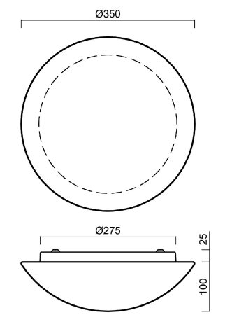 IN-22K63/062 Přisazené svítidlo se skleněným stínidlem 2x10W IP43 2