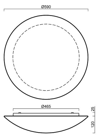 LED-1L23EMP1050K98/084 4K Přisazené LED svítidlo se skleněným stínidlem 54W 5820lm 4000K IP43 5