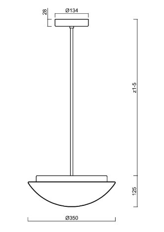 LED-1L14EMP700ZK63/062/z1 3K Závěsné LED svítidlo se skleněným stínidlem 18W 1830lm 3000K IP40 3