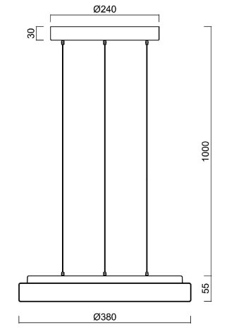 LED-1L17E700ZLEN76/425/L100 B 4K Závěsné LED svítidlo se skleněným stínidlem 25W 2480lm 4000K IP40 6