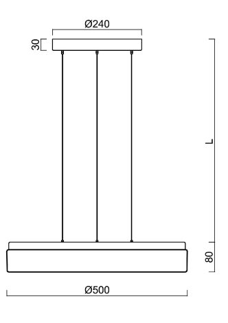 LED-1L20E1000ZLEN94/PC24/L100 4K Bílé závěsné LED svítidlo ON/OFF a polykarb.stínidlo 46W IP40 4