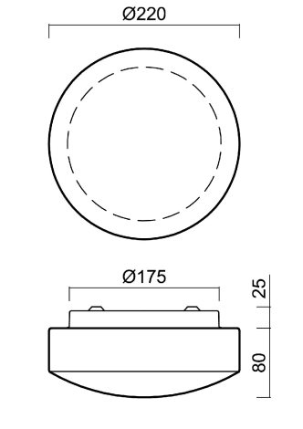LED-1L11E700K2/020 4K Přisazené LED svítidlo se skleněným stínidlem 7W 770lm 4000K IP43 3