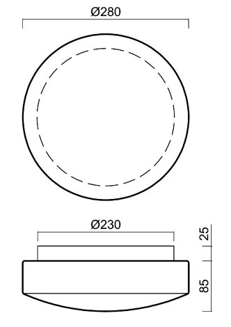 IN-12DU52/022 Přisazené svítidlo se skleněným stínidlem 10W IP43II 4