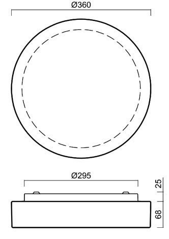 IN-12BT14/027 HF Přisazené svítidlo se skleněným stínidlem 13W IP44 6